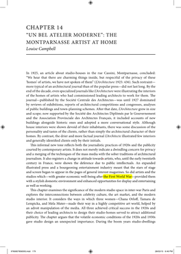 “Un Bel Atelier Moderne”: the Montparnasse Artist at Home Louise Campbell