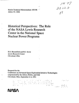 Historical Perspectives: the Role of the NASA Lewis Research Center in the National Space Nuclear Power Programs
