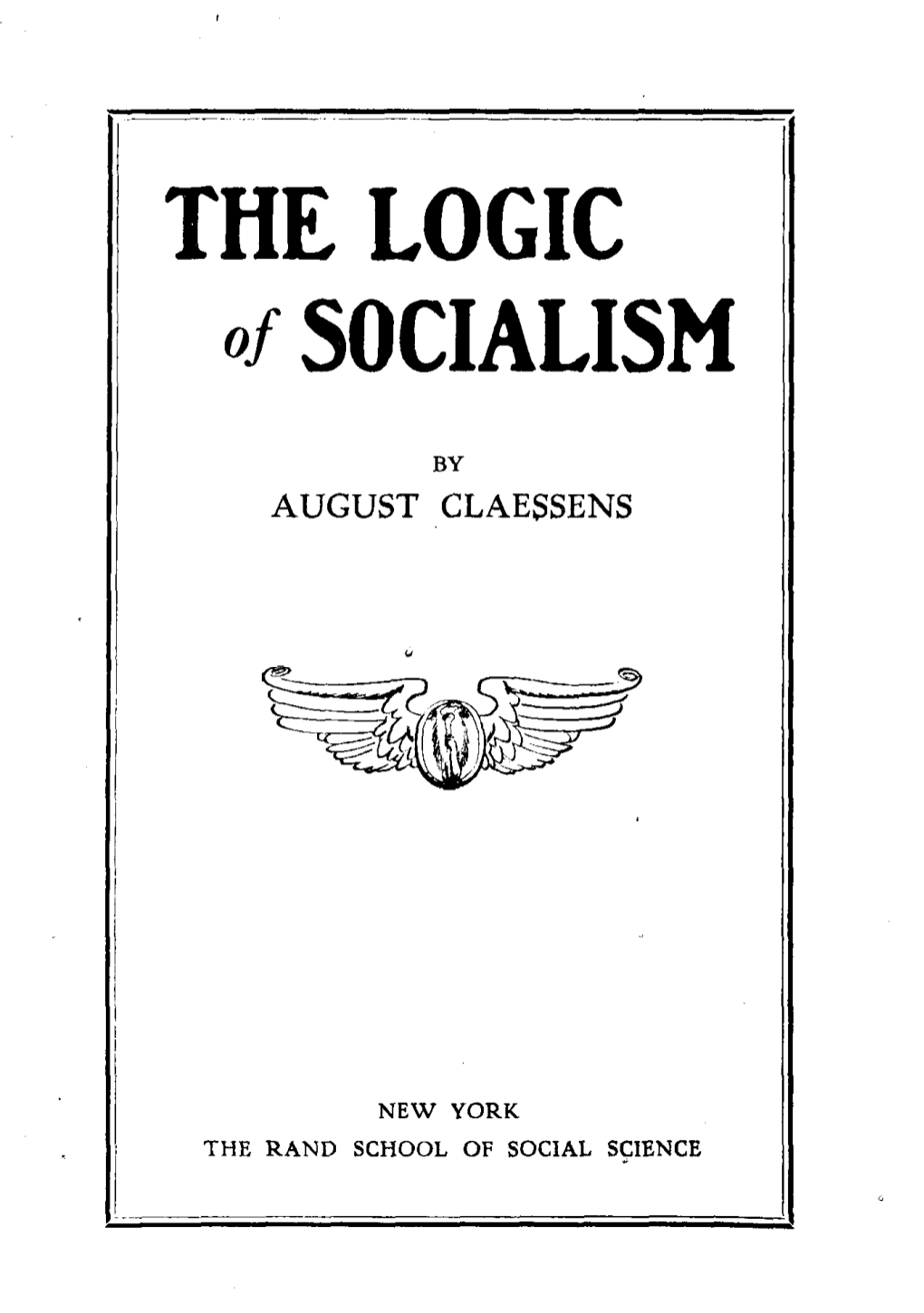 1 the LOGIC ~ of SOCIALISM