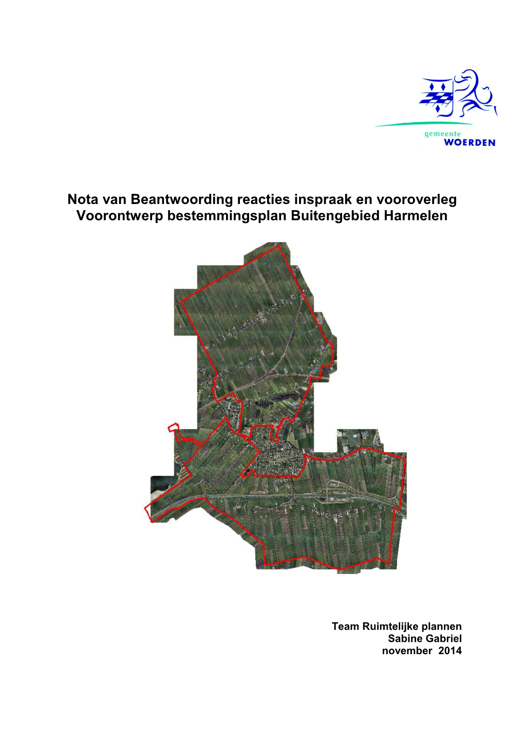 Nota Van Beantwoording Reacties Inspraak En Vooroverleg Voorontwerp Bestemmingsplan Buitengebied Harmelen