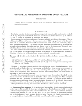 Arxiv:1912.00297V1 [Math.CA] 1 Dec 2019 Hsi Eas H Iceemaueof Measure Discrete the Because Box-C Is the This Then Self-Similar, Converges