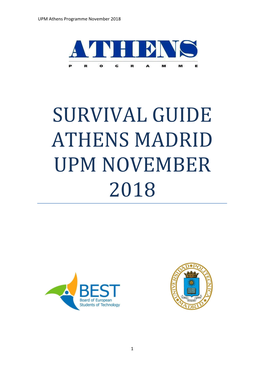 Survival Guide Athens Madrid Upm November 2018