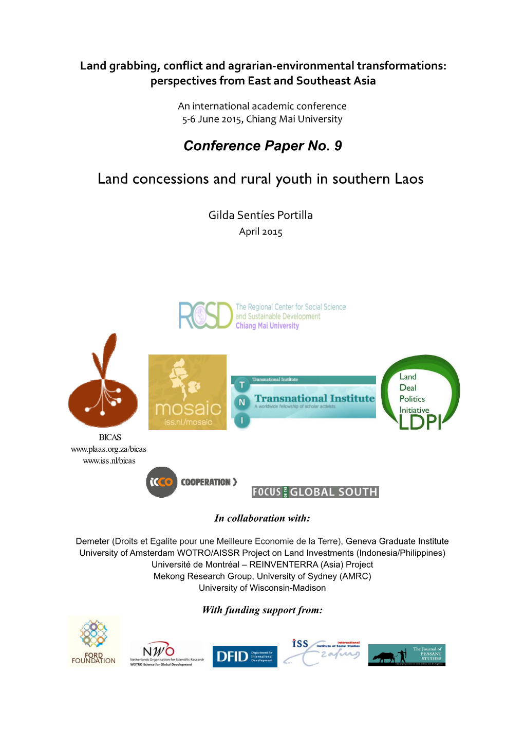 Land Concessions and Rural Youth in Southern Laos