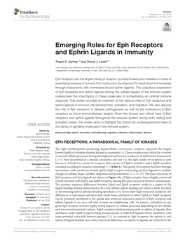 Emerging Roles for Eph Receptors and Ephrin Ligands in Immunity