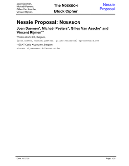 Nessie Proposal: NOEKEON