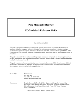Pere Marquette Railway HO Modeler's Reference Guide