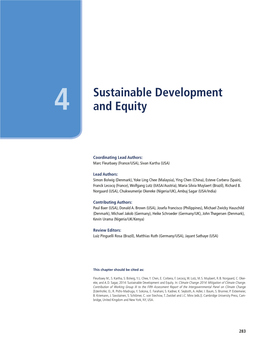 4 Sustainable Development and Equity