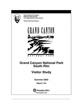 Grand Canyon National Park South Rim Visitor Study
