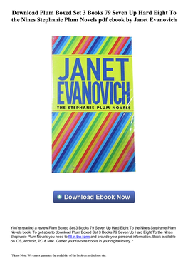 Download Plum Boxed Set 3 Books 79 Seven up Hard Eight to the Nines Stephanie Plum Novels Pdf Ebook by Janet Evanovich