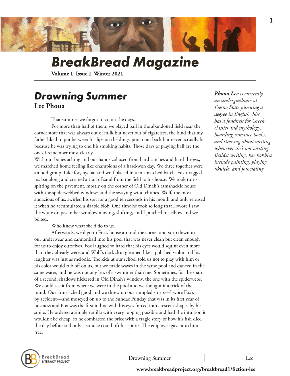 Breakbread Magazine Volume 1 Issue 1 Winter 2021