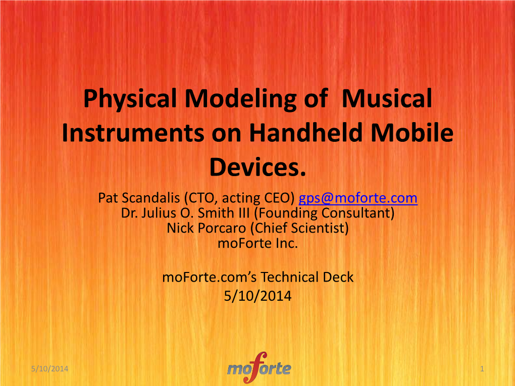 What Is Physical Modeling Synthesis?