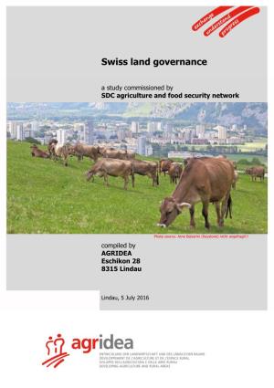 Swiss Land Governance a Study Commissioned by SDC Agriculture and Food Security Network