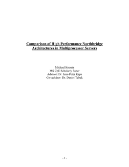 Comparison of High Performance Northbridge Architectures in Multiprocessor Servers
