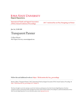 Transparent Pannier Colleen Moretz West Virginia University, Comoretz@Gmail.Com