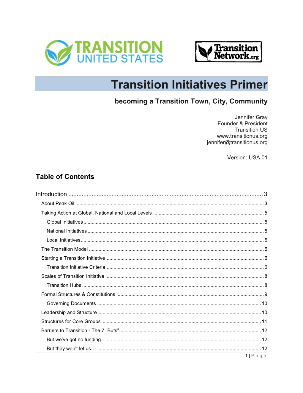 Transition Initiatives Primer