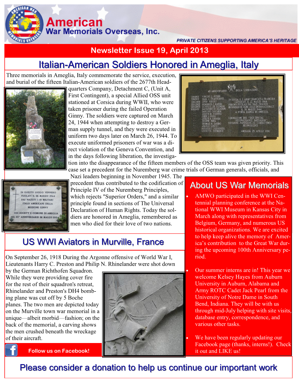 Italian-American Soldiers Honored in Ameglia, Italy