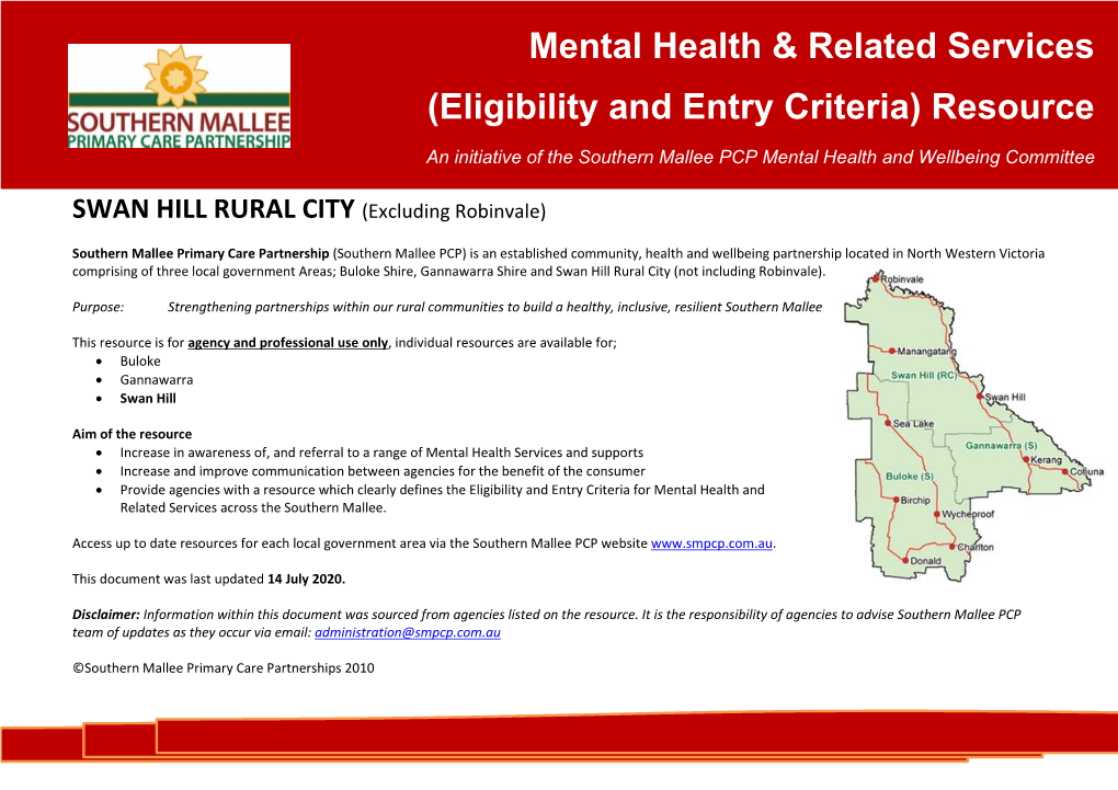 Mental Health & Related Services