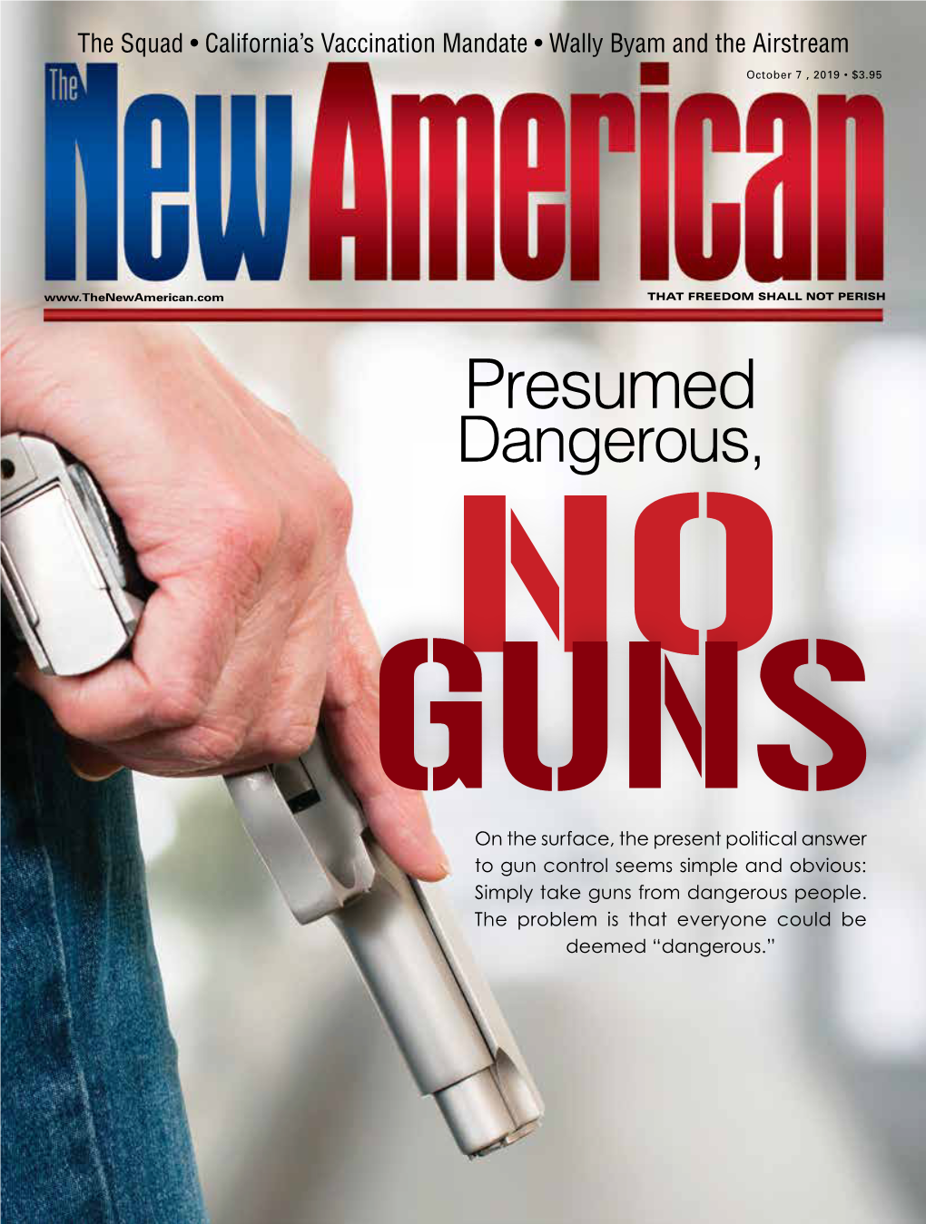 Presumed Dangerous, NO GUNS on the Surface, the Present Political Answer to Gun Control Seems Simple and Obvious: Simply Take Guns from Dangerous People