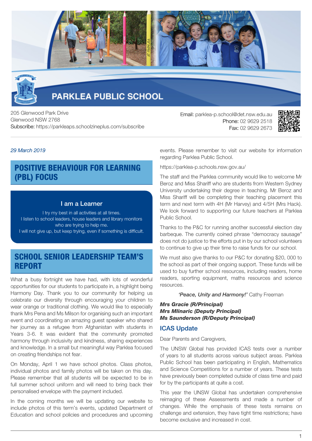 Parklea Public School Enewsletter