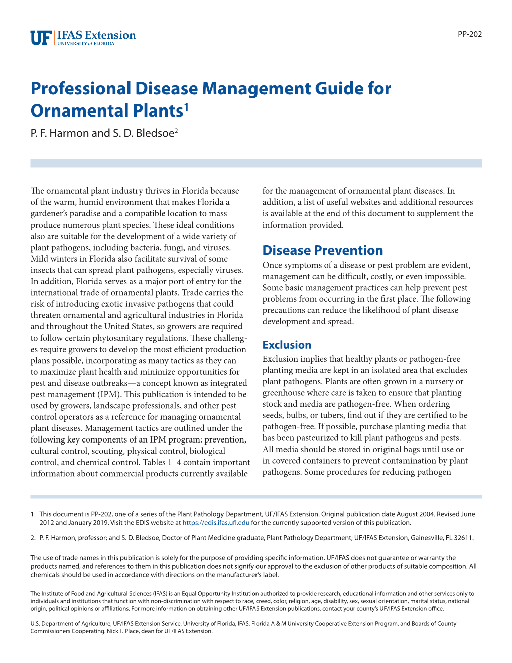 Professional Disease Management Guide for Ornamental Plants1 P