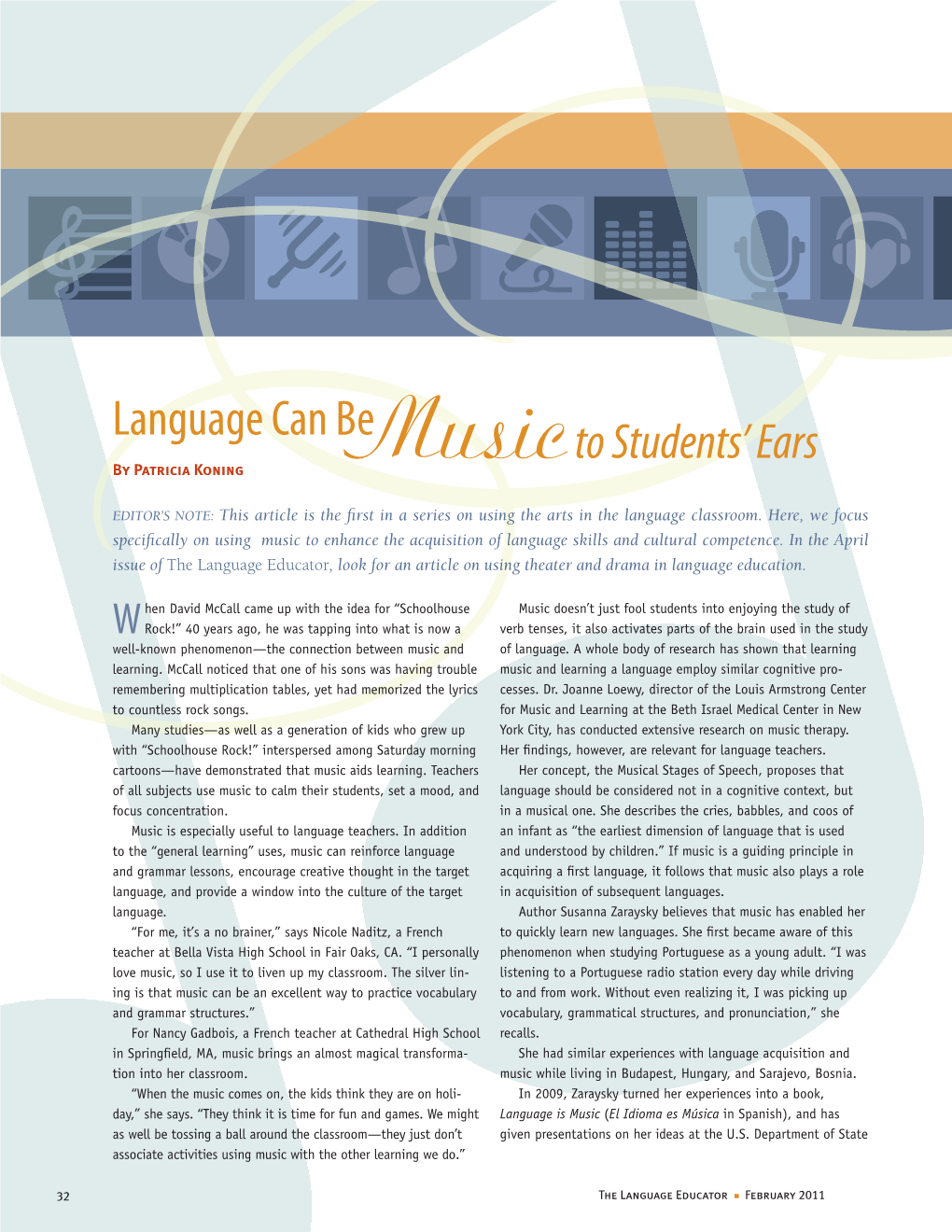 Language Can Be Musicto Students' Ears