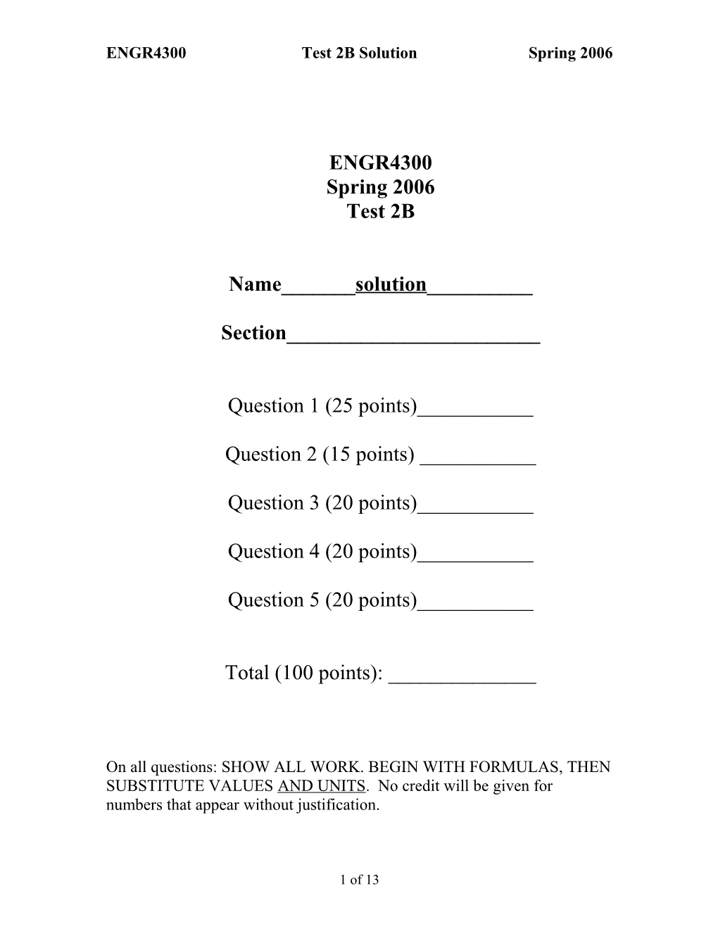 Question 3 Transfer Functions