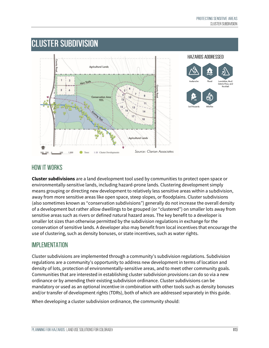 Cluster Subdivisions Are a Land Development Tool Used by Communities to Protect Open Space Or Environmentally-Sensitive Lands, Including Hazard-Prone Lands