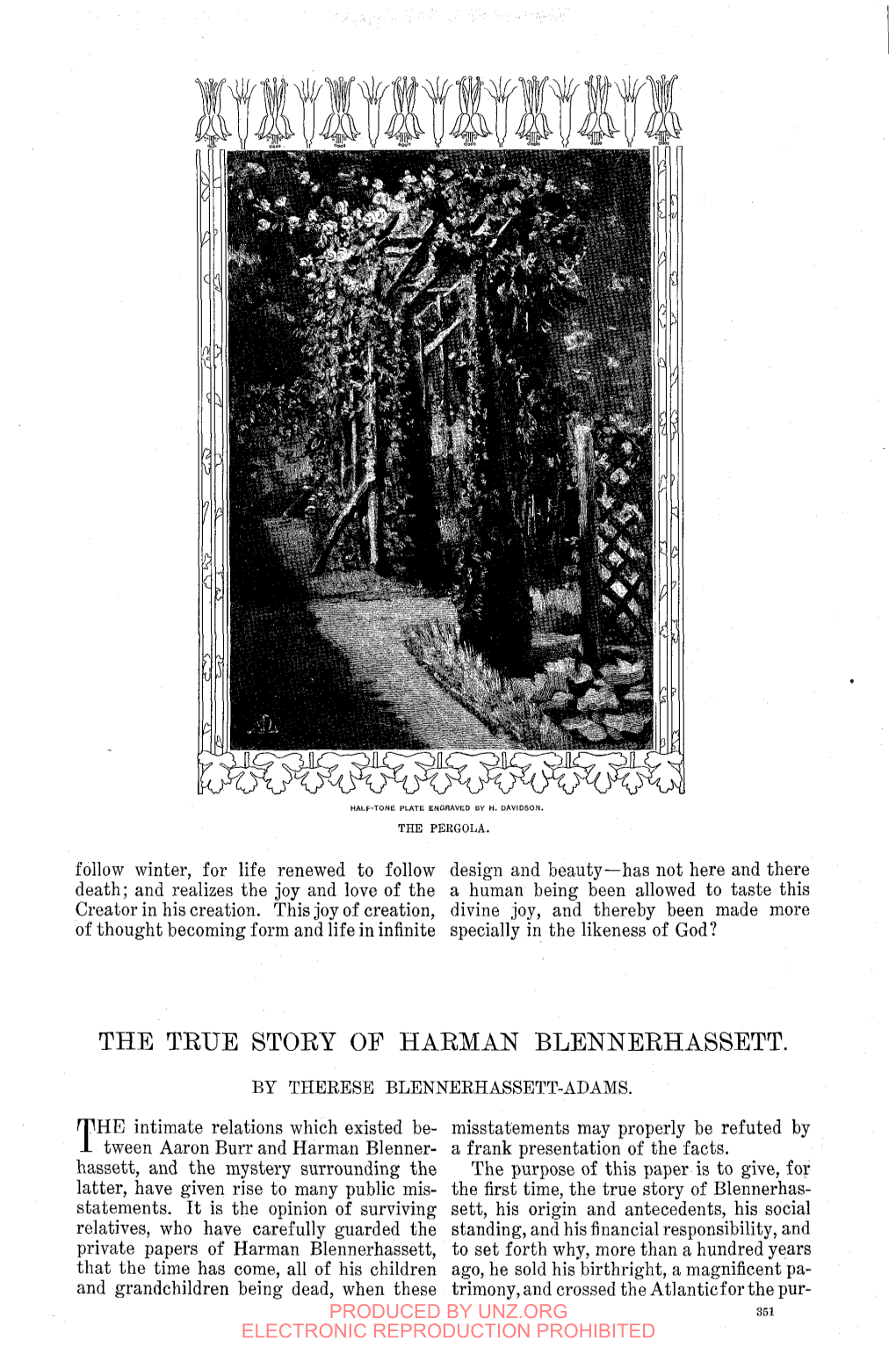 The Teue Story of Harman Blennerhassett