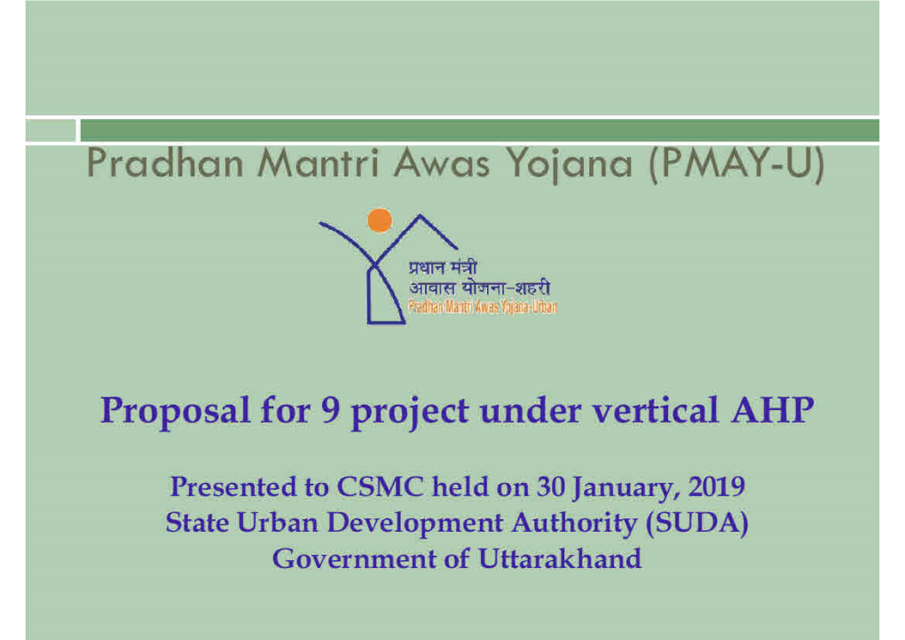 Proposal for 9 Project Under Vertical AHP