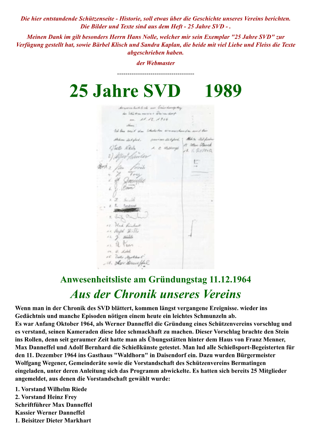 25 Jahre SVD History