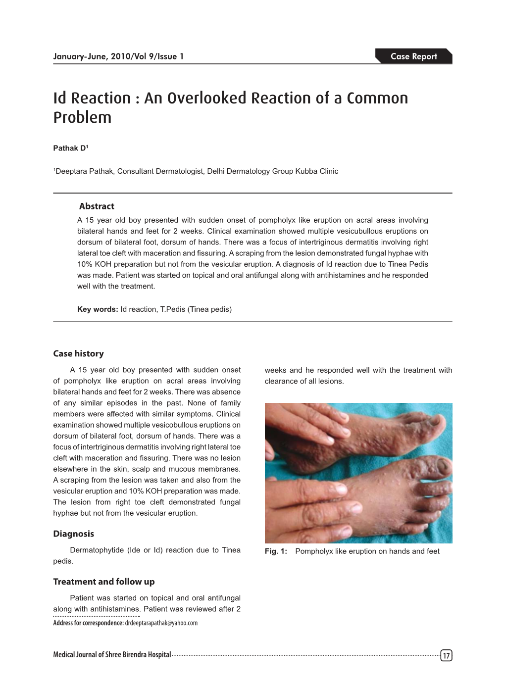 Id Reaction : an Overlooked Reaction of a Common Problem