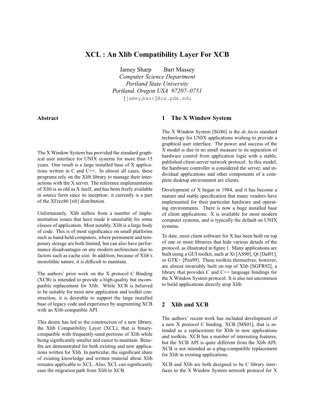 XCL : an Xlib Compatibility Layer for XCB