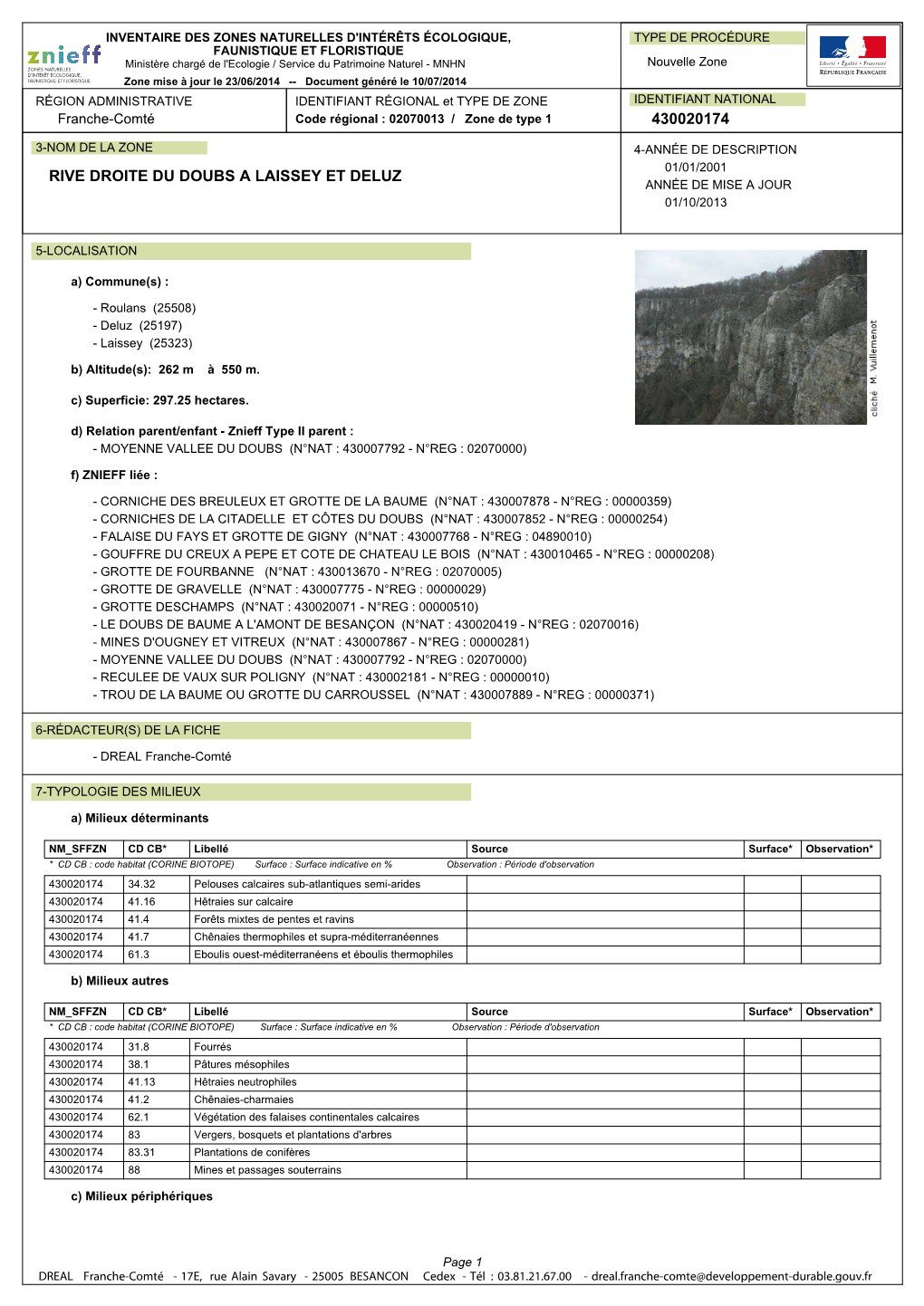 430020174 Rive Droite Du Doubs a Laissey Et Deluz