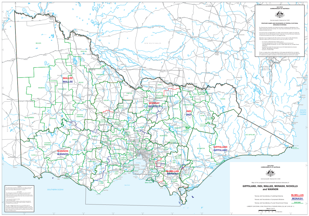 GIPPSLAND, INDI, MALLEE, MONASH, NICHOLLS and WANNON