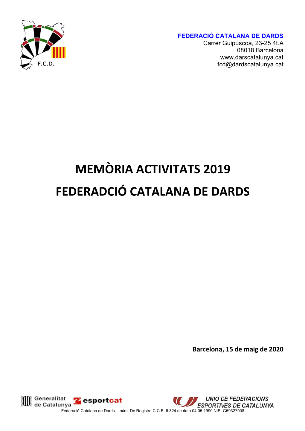 Memòria Activitats FCD 2019