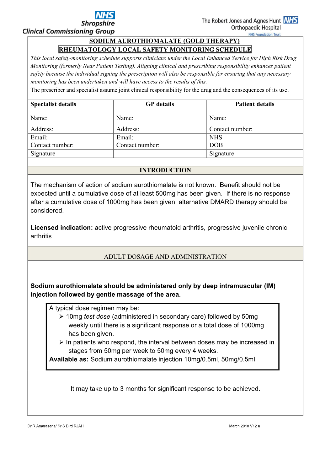 Sodium Aurothiomalate