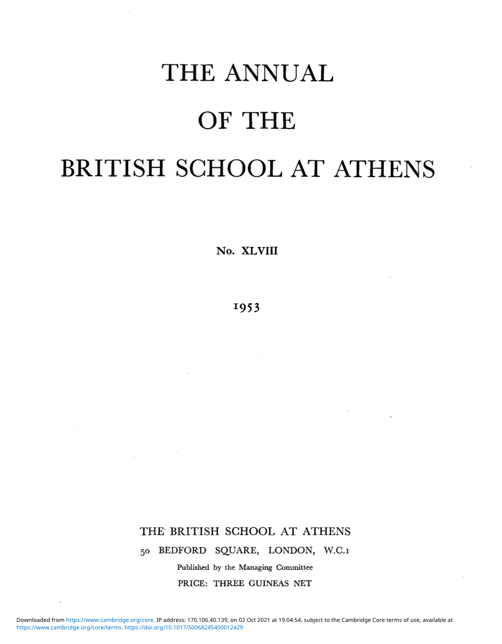 The Annual of the British School at Athens