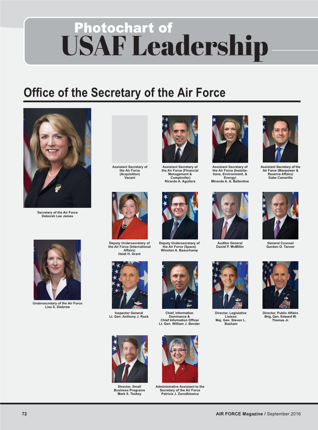 Photochart of USAF Leadership