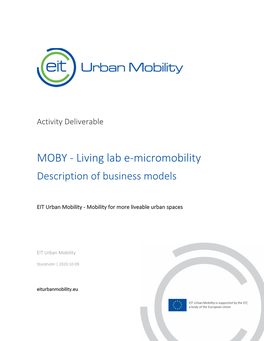 MOBY - Living Lab E-Micromobility