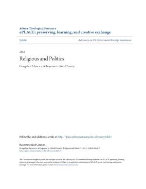 Religious and Politics Evangelical Advocacy: a Response to Global Poverty