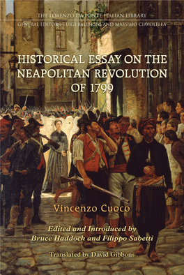 Historical Essay on the Neapolitan Revolution of 1799 the LORENZO DA PONTE ITALIAN LIBRARY