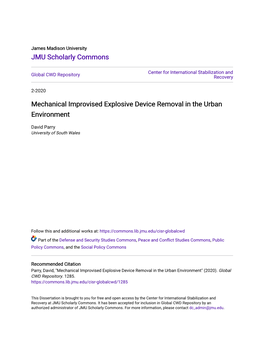 Mechanical Improvised Explosive Device Removal in the Urban Environment