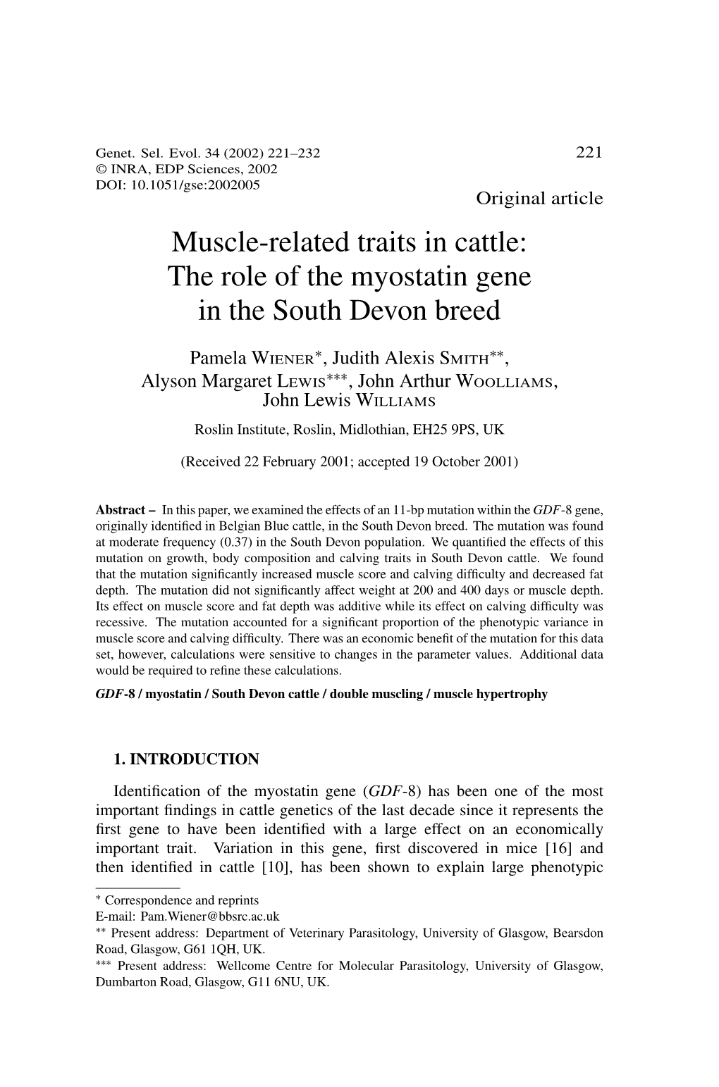 The Role of the Myostatin Gene in the South Devon Breed