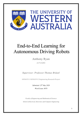 End-To-End Learning for Autonomous Driving Robots