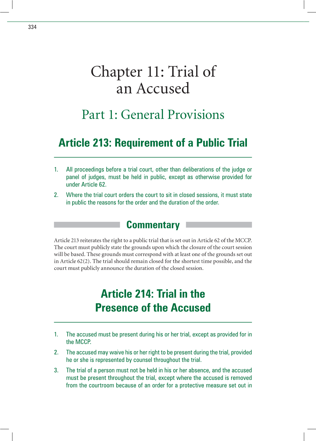 Trial of an Accused Part 1: General Provisions