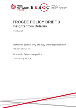 FROGEE POLICY BRIEF 3 Insights from Belarus