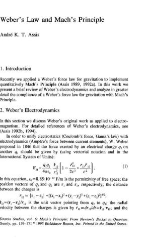 Weber's Law and Mach's Principle