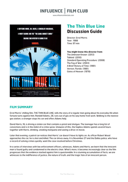 The Thin Blue Line Discussion Guide
