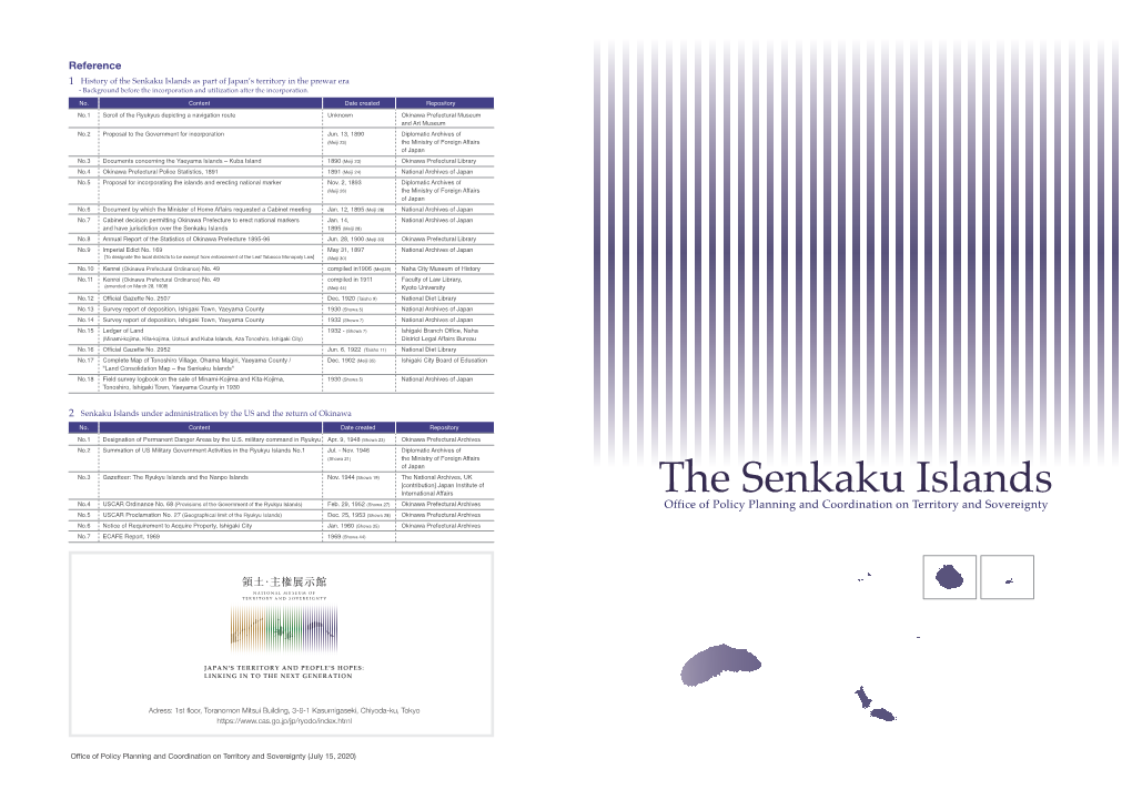 The Senkaku Islands As Part of Japan’S Territory in the Prewar Era - Background Before the Incorporation and Utilization After the Incorporation