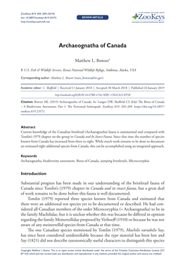 Archaeognatha of Canada
